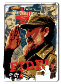 FIDEL CASTRO METALOWY SZYLD OBRAZEK VINTAGE #01988