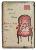 HOME SWEET HOME METALOWY SZYLD PLAKAT RETRO #00321