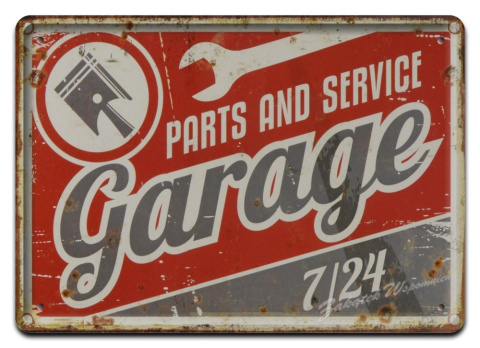 GARAGE METALOWY SZYLD PLAKAT VINTAGE #02979