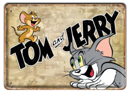 TOM & JERRY METALOWY SZYLD PLAKAT RETRO #00736