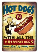 HOT DOGS METALOWY SZYLD VINTAGE RETRO #08410