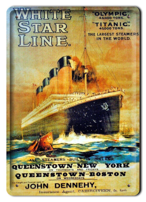 TITANIC METALOWY SZYLD PLAKAT VINTAGE RETRO #08416