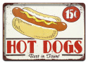 HOT DOGS METALOWY SZYLD PLAKAT VINTAGE RETRO #08445