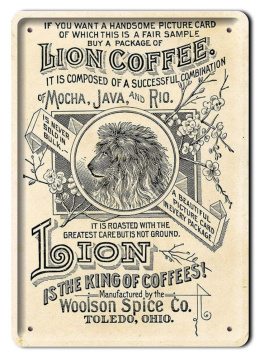 KAWA LION COFFEE METALOWY SZYLD PLAKAT RETRO #08734