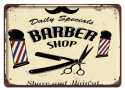 BARBER SHOP METALOWY SZYLD PLAKAT RETRO #08781