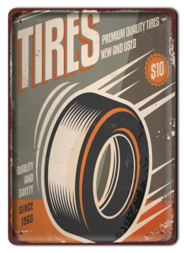 TIRES METALOWY SZYLD PLAKAT VINTAGE RETRO #09083