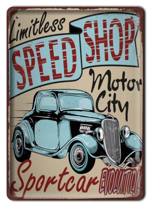 SPEED SHOP METALOWY SZYLD PLAKAT RETRO #09112