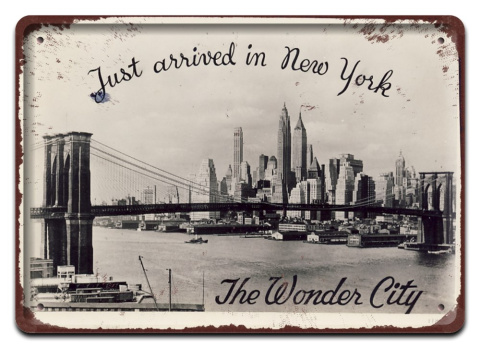 NEW YORK METALOWY SZYLD PLAKAT VINTAGE RETRO #09155