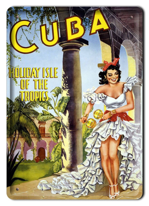 CUBA METALOWY SZYLD OBRAZEK VINTAGE RETRO #09357