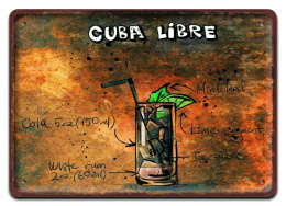 CUBA LIBRE METALOWY SZYLD PLAKAT VINTAGE #09618
