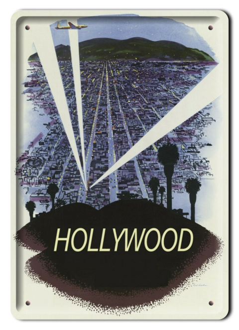 HOLLYWOOD METALOWY SZYLD VINTAGE RETRO #09769