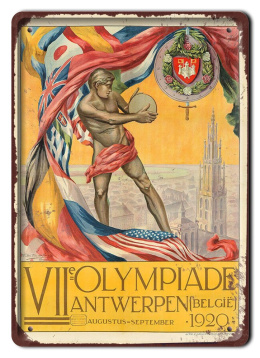 OLIMPIADA METALOWY SZYLD VINTAGE RETRO #09575