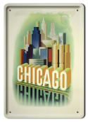 CHICAGO METALOWY SZYLD PLAKAT VINTAGE RETRO #09764