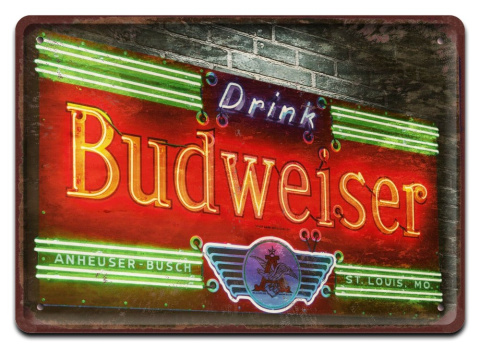 PIWO BUDWEISER METALOWY SZYLD RETRO #09774