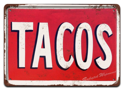 TACOS METALOWY SZYLD OBRAZEK VINTAGE RETRO #05724