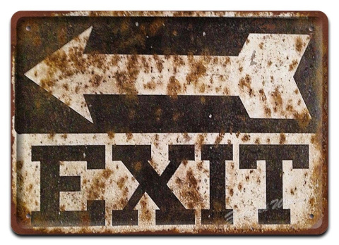 EXIT METALOWY SZYLD OBRAZEK VINTAGE RETRO #05513