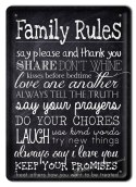 FAMILY RULES METALOWY SZYLD VINTAGE RETRO #05547