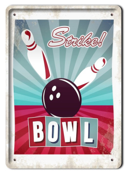 BOWLING METALOWY SZYLD PLAKAT RETRO VINTAGE #09854