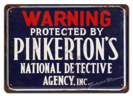 PINKERTON METALOWY SZYLD PLAKAT RETRO #06344