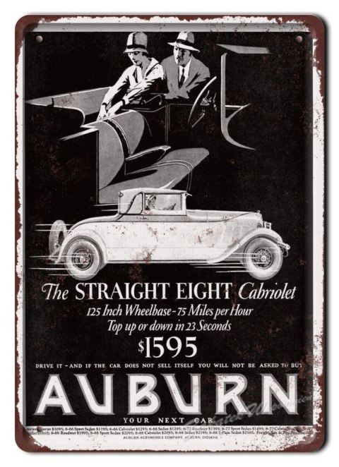 AUBURN METALOWY SZYLD PLAKAT RETRO VINTAGE #06397