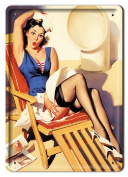 DZIEWCZYNA PLAKAT METALOWY SZYLD RETRO #08687