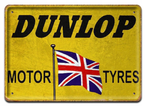 DUNLOP METALOWY SZYLD PLAKAT VINTAGE RETRO #08104