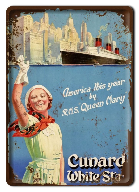 QUEEN MARY PLAKAT METALOWY SZYLD RETRO #10147