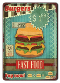 BURGERS PLAKAT METALOWY SZYLD RETRO VINTAGE #10443