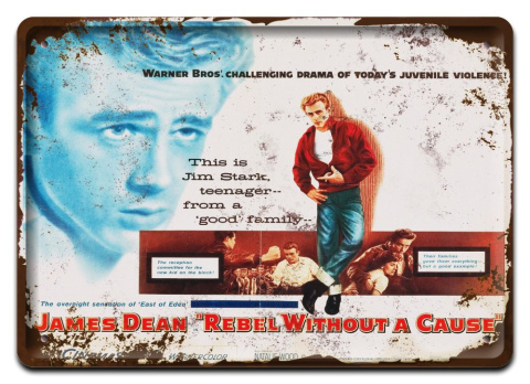 JAMES DEAN PLAKAT METALOWY SZYLD RETRO VINTAGE #10849