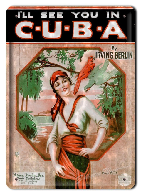 BERLIN CUBA METALOWY SZYLD OBRAZEK VINTAGE #01709