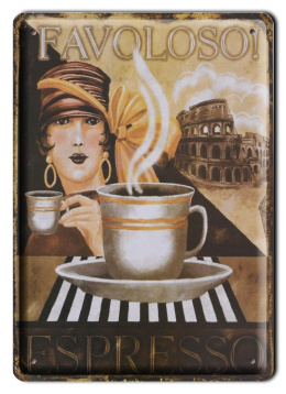 COFFEE KAWA METALOWY SZYLD RETRO PLAKAT #00436
