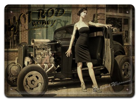 HOT ROD METALOWY SZYLD PLAKAT VINTAGE RETRO #03380