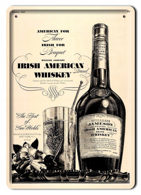 JAMESON WHISKEY PLAKAT METALOWY SZYLD RETRO #07784