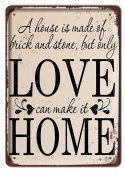 LOVE HOME METALOWY SZYLD PLAKAT VINTAGE RETRO #07715