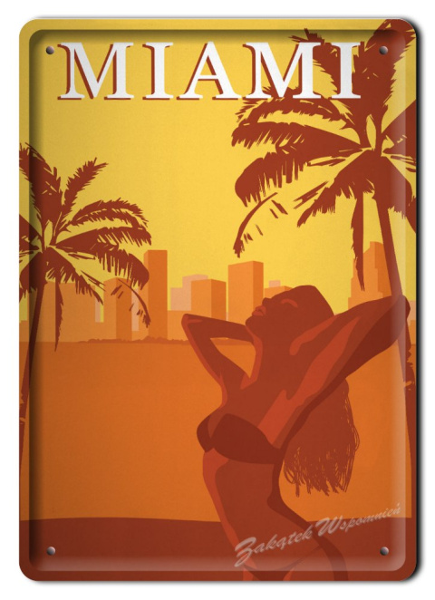 MIAMI METALOWY SZYLD PLAKAT OBRAZEK RETRO #04694