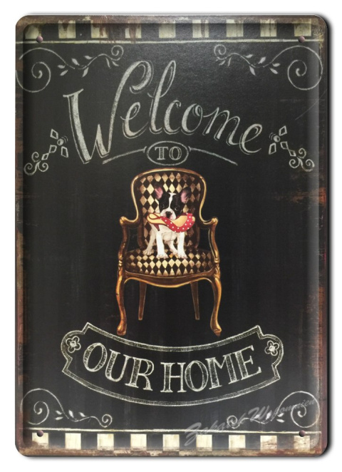 WELCOME METALOWY SZYLD PLAKAT OBRAZEK VINTAGE #03350