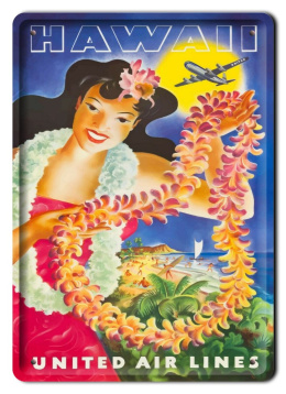 PLAKAT METALOWY SZYLD RETRO VINTAGE HAWAJE #11952