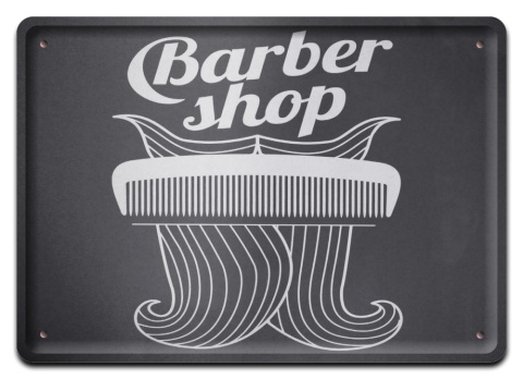 BARBER SHOP PLAKAT METALOWY SZYLD RETRO #12547