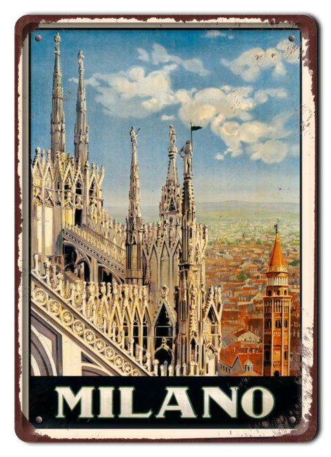 MILANO PLAKAT METALOWY SZYLD OBRAZEK RETRO #20140