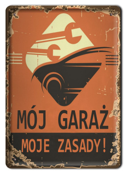 PRL GARAŻ PLAKAT METALOWY SZYLD OBRAZEK #12680