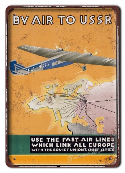AIR USSR METALOWY SZYLD PLAKAT OBRAZEK RETRO #06074