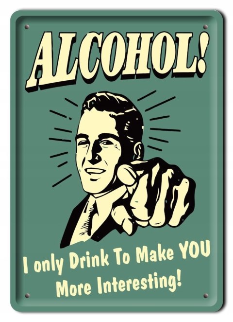 ALKOHOL PLAKAT METALOWY SZYLD OBRAZEK RETRO #07754