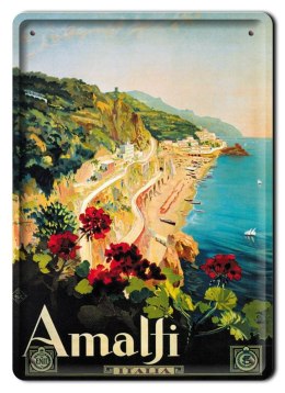 AMALFI ITALIA METALOWY SZYLD PLAKAT RETRO #08666