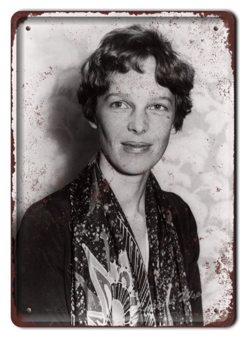 AMELIA ERHART METALOWY SZYLD OBRAZEK RETRO #05481