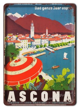ASCONA METALOWY SZYLD PLAKAT VINTAGE RETRO #05765