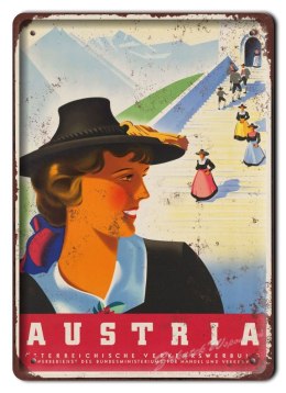 AUSTRIA METALOWY SZYLD OBRAZEK VINTAGE RETRO #05749