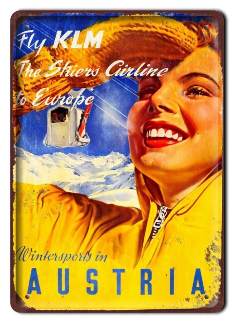 AUSTRIA METALOWY SZYLD PLAKAT VINTAGE RETRO #09760