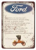 AUTO FORD PLAKAT METALOWY SZYLD RETRO VINTAGE #11053
