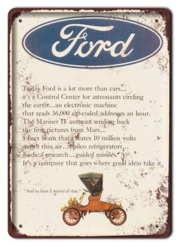 AUTO FORD PLAKAT METALOWY SZYLD RETRO VINTAGE #11053