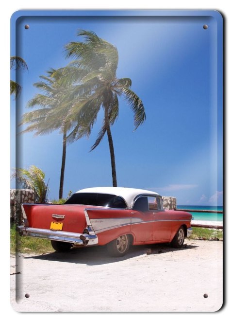 AUTO KUBA PLAKAT METALOWY SZYLD RETRO #10525